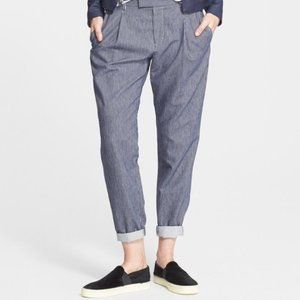 Vince Soft Cotton Railroad Striped Trousers